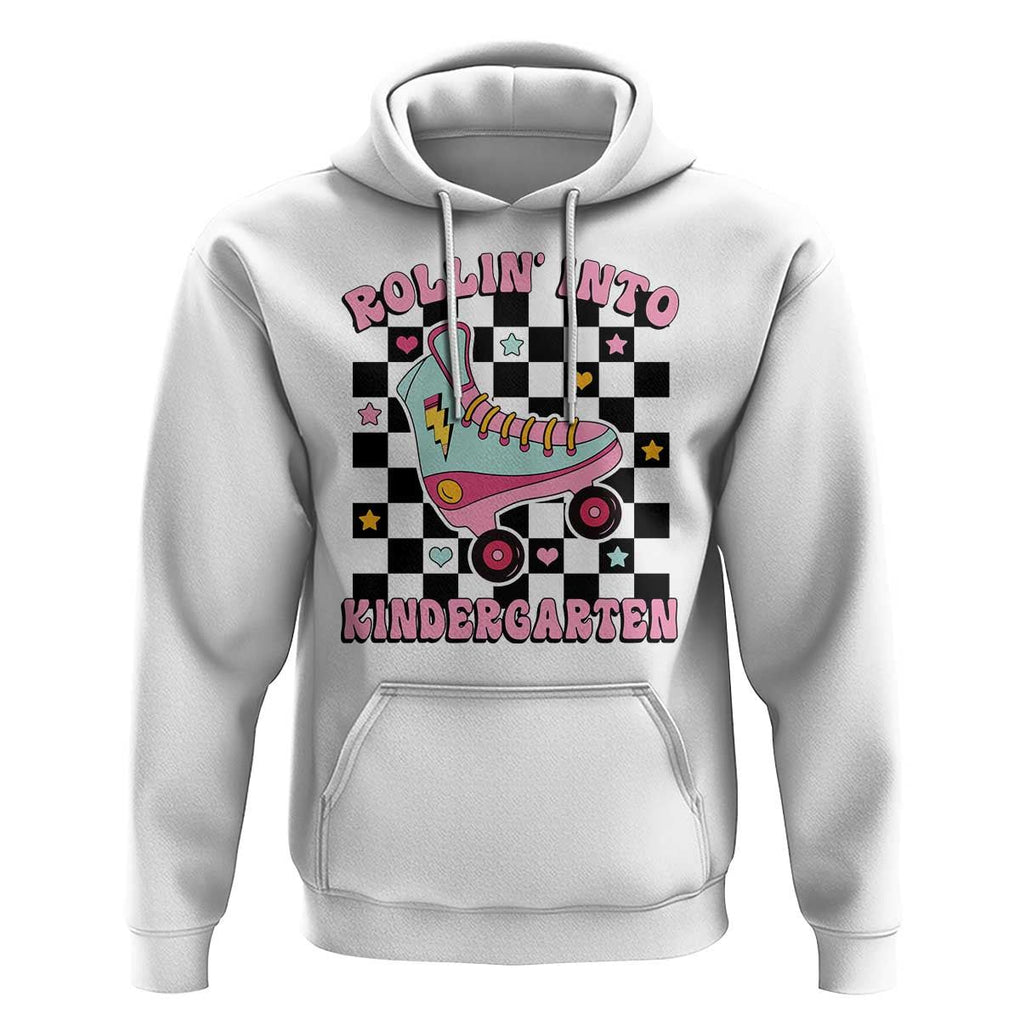 Rolling Into Kindergarten Hoodie Back To School Roller Skating Girl TS11 White Print Your Wear