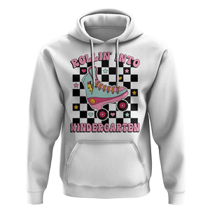 Rolling Into Kindergarten Hoodie Back To School Roller Skating Girl TS11 White Print Your Wear