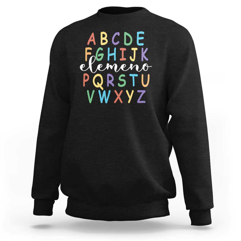 Funny ABC Elemeno Alphabet Sweatshirt Teacher Back To School TS11 Black Print Your Wear