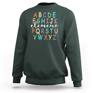 Funny ABC Elemeno Alphabet Sweatshirt Teacher Back To School TS11 Dark Forest Green Print Your Wear