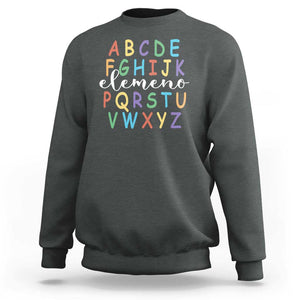 Funny ABC Elemeno Alphabet Sweatshirt Teacher Back To School TS11 Dark Heather Print Your Wear