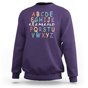 Funny ABC Elemeno Alphabet Sweatshirt Teacher Back To School TS11 Purple Print Your Wear