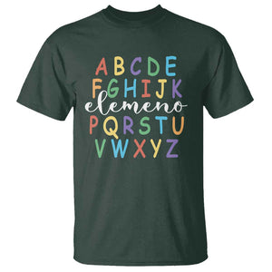 Funny ABC Elemeno Alphabet T Shirt Teacher Back To School TS11 Dark Forest Green Print Your Wear