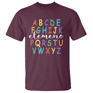 Funny ABC Elemeno Alphabet T Shirt Teacher Back To School TS11 Maroon Print Your Wear