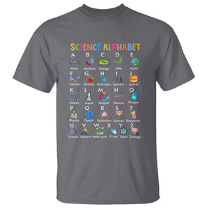 Science T Shirt Alphabet Physical Is All Around Us Teacher TS11 Charcoal Print Your Wear