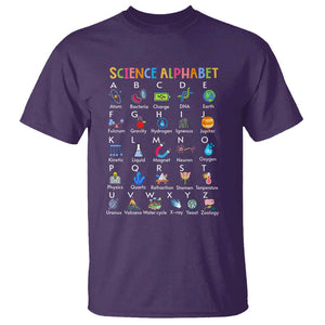 Science T Shirt Alphabet Physical Is All Around Us Teacher TS11 Purple Print Your Wear