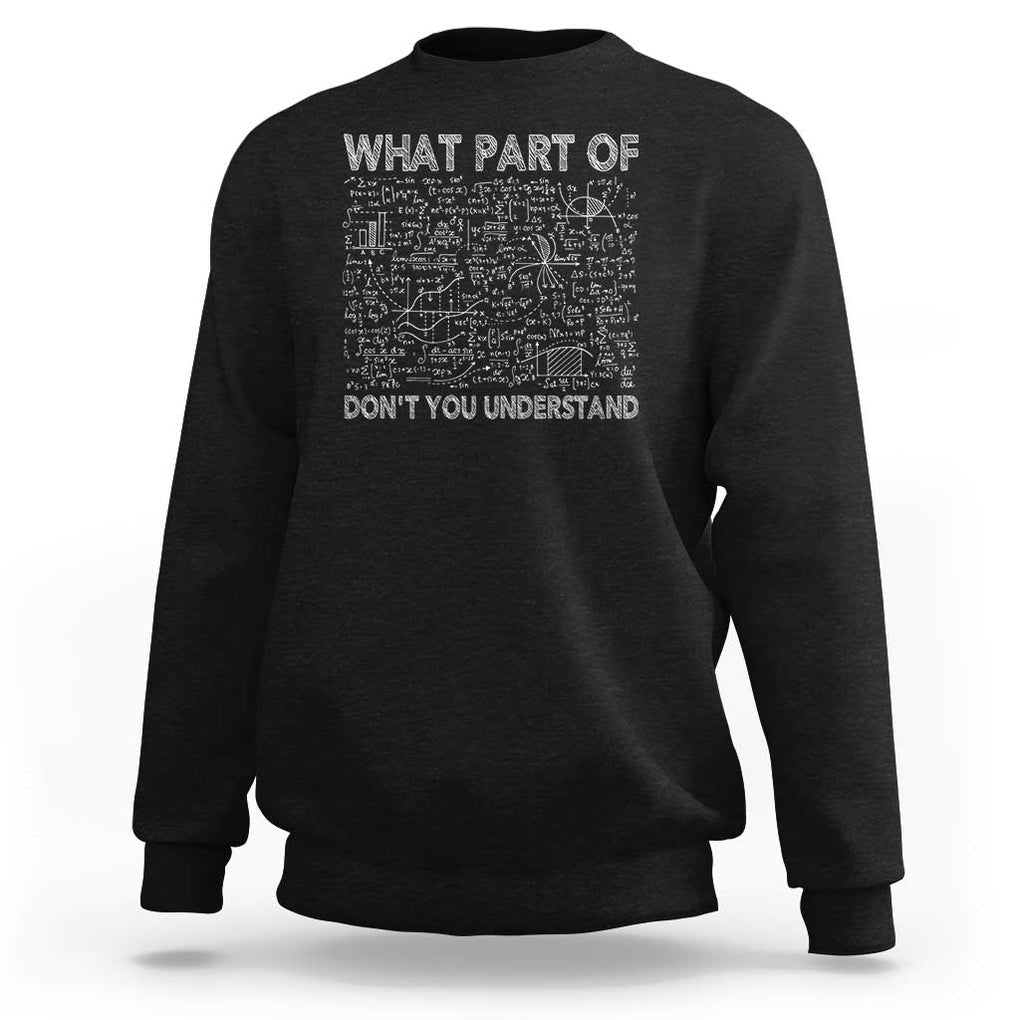 Funny Math Teacher Sweatshirt What Part Of Don't You Understand TS11 Black Print Your Wear