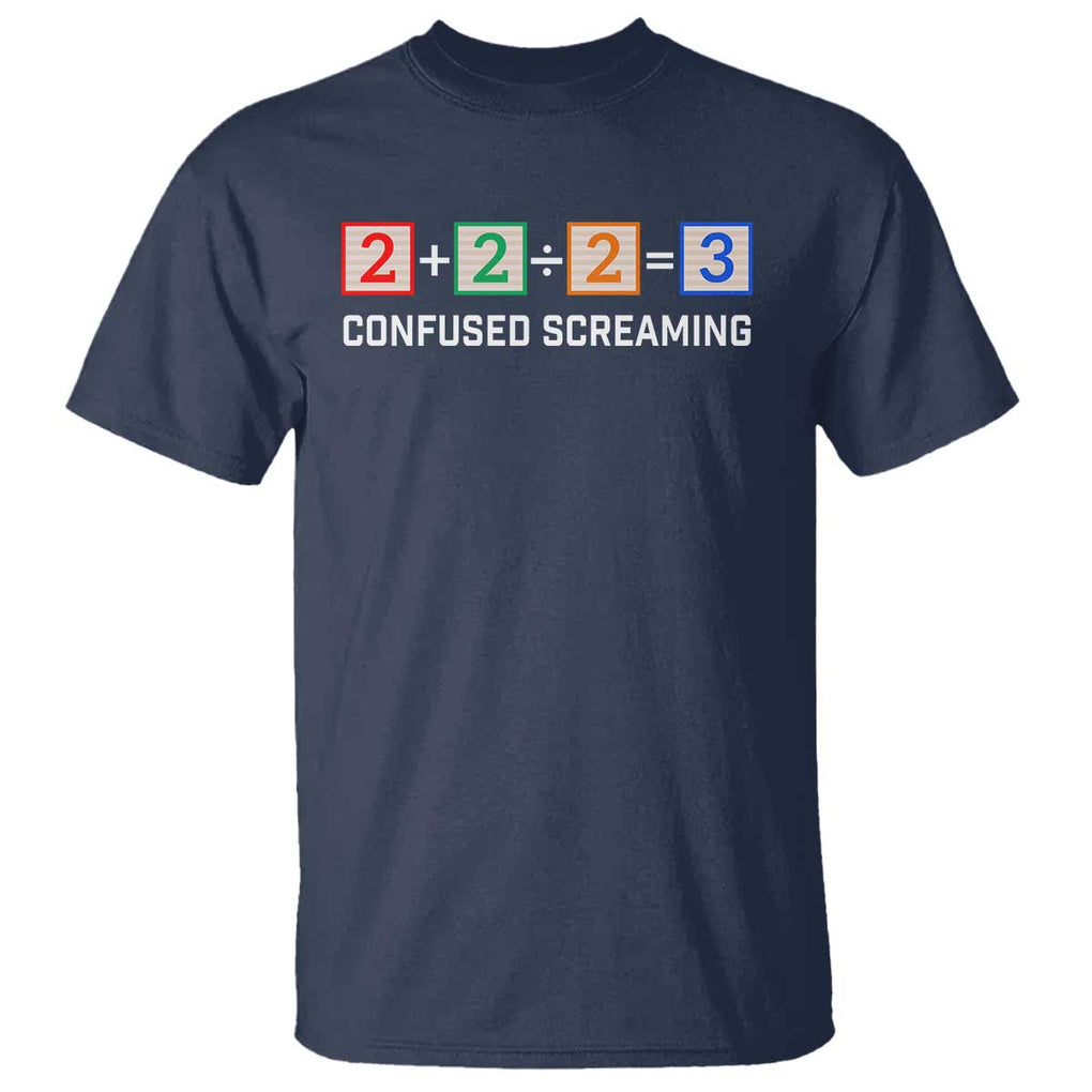 Funny Math T Shirt Addition Division Subtraction Equals Baby Block TS11 Navy Print Your Wear