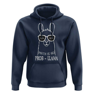 Funny Math Llama Hoodie Math Is No Problem Back To School TS11 Navy Print Your Wear