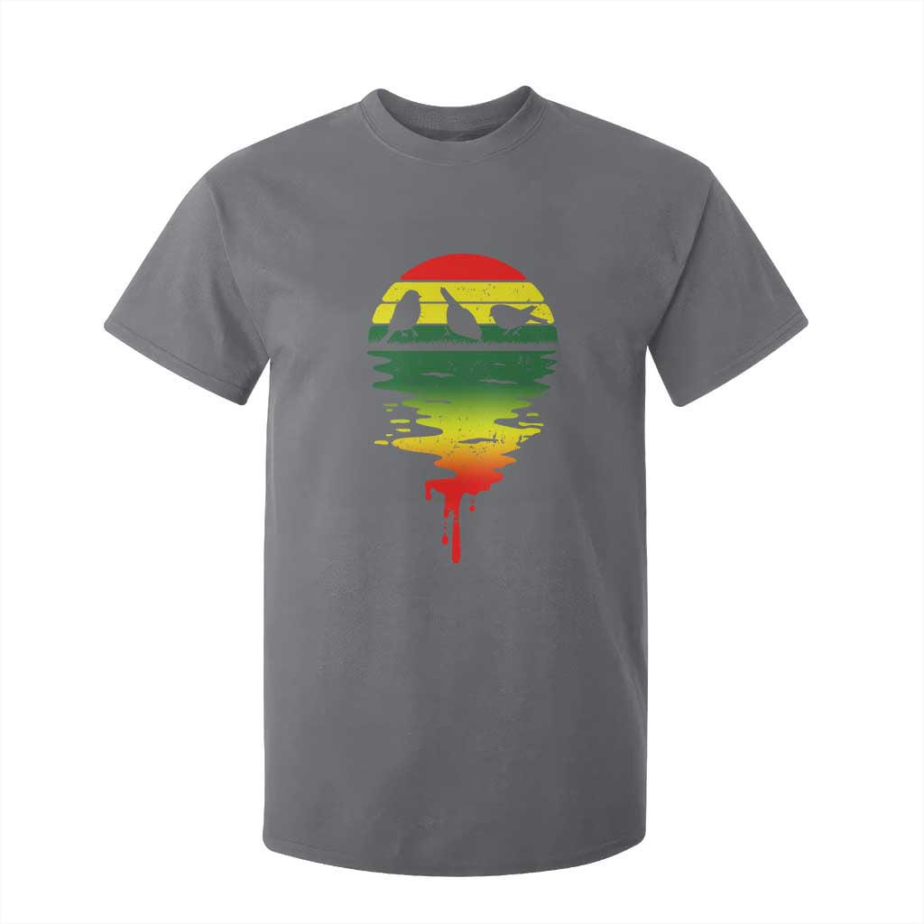 Three Birds T Shirt For Kid Rasta Sunset Reggae Music Jamaica Reflection TS11 Charcoal Print Your Wear