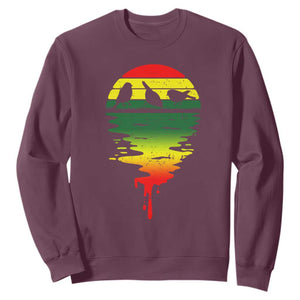 Three Birds Sweatshirt Rasta Sunset Reggae Music Jamaica Reflection TS11 Maroon Print Your Wear