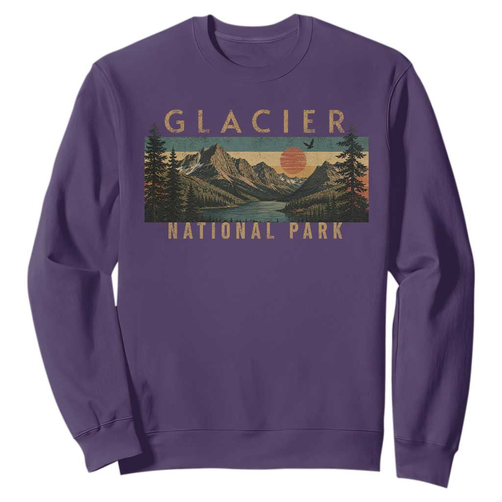 Glacier National Park Sweatshirt Montana Wildlife Nature Lover TS11 Purple Print Your Wear