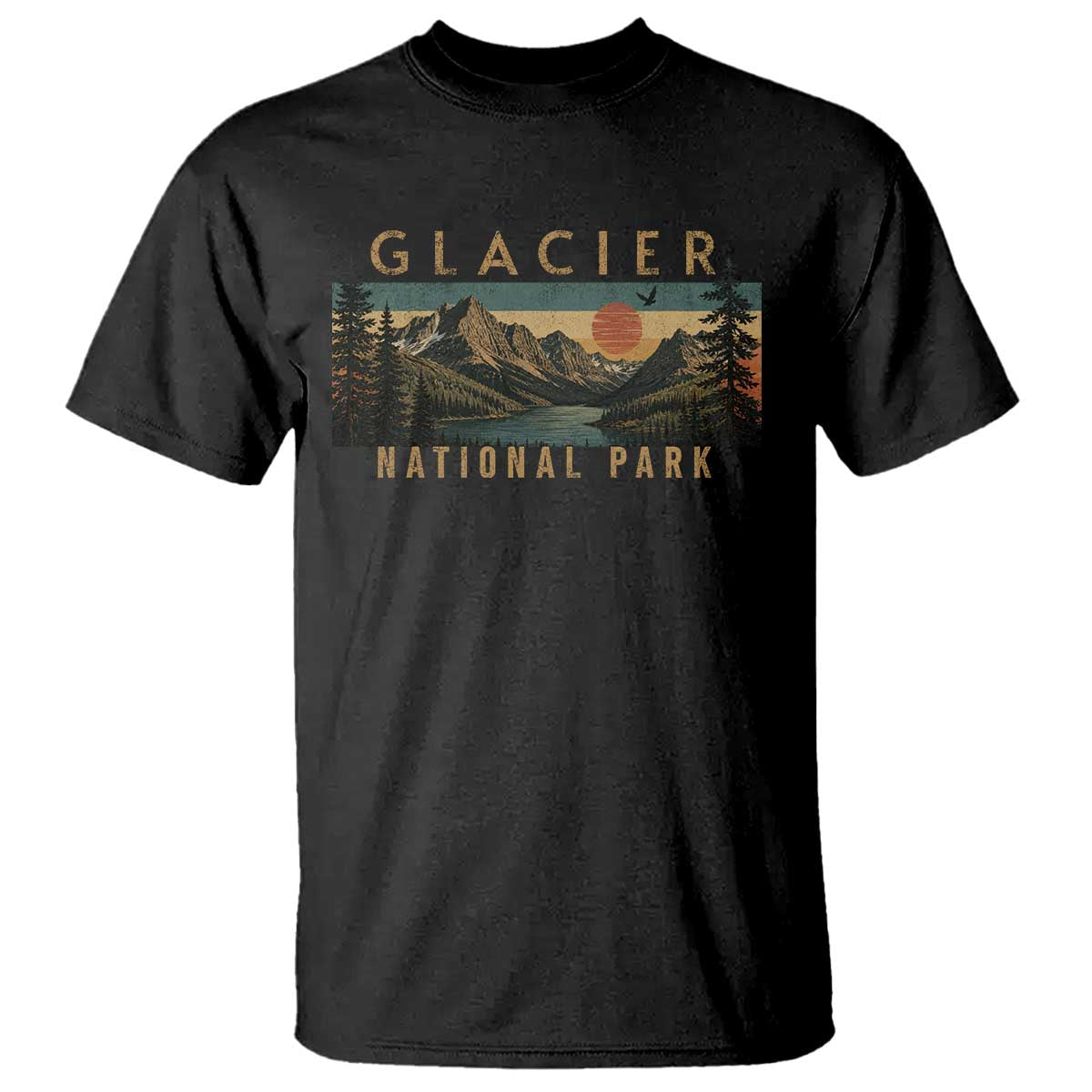 Glacier National Park T Shirt Montana Wildlife Nature Lover TS11 Black Print Your Wear