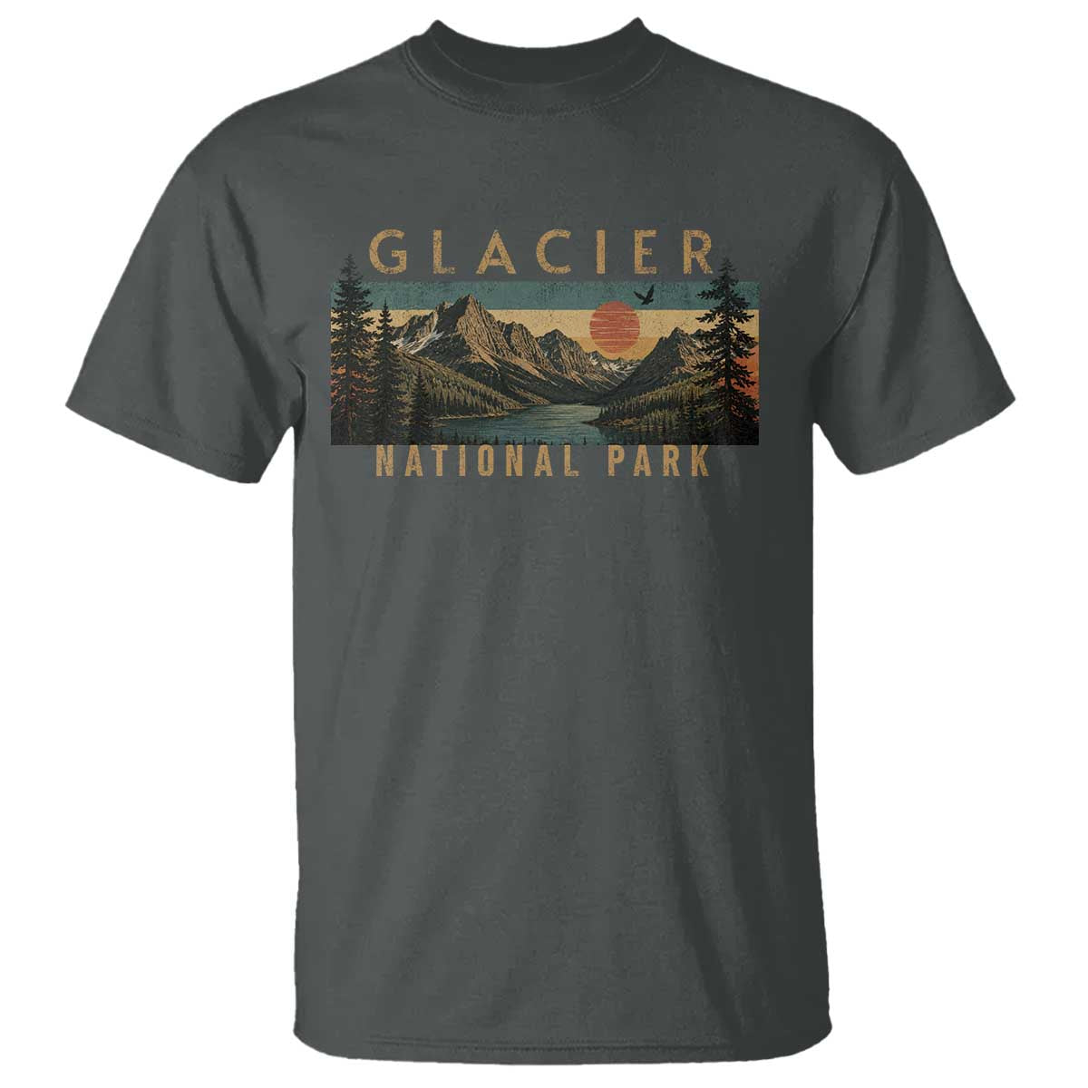 Glacier National Park T Shirt Montana Wildlife Nature Lover TS11 Dark Heather Print Your Wear