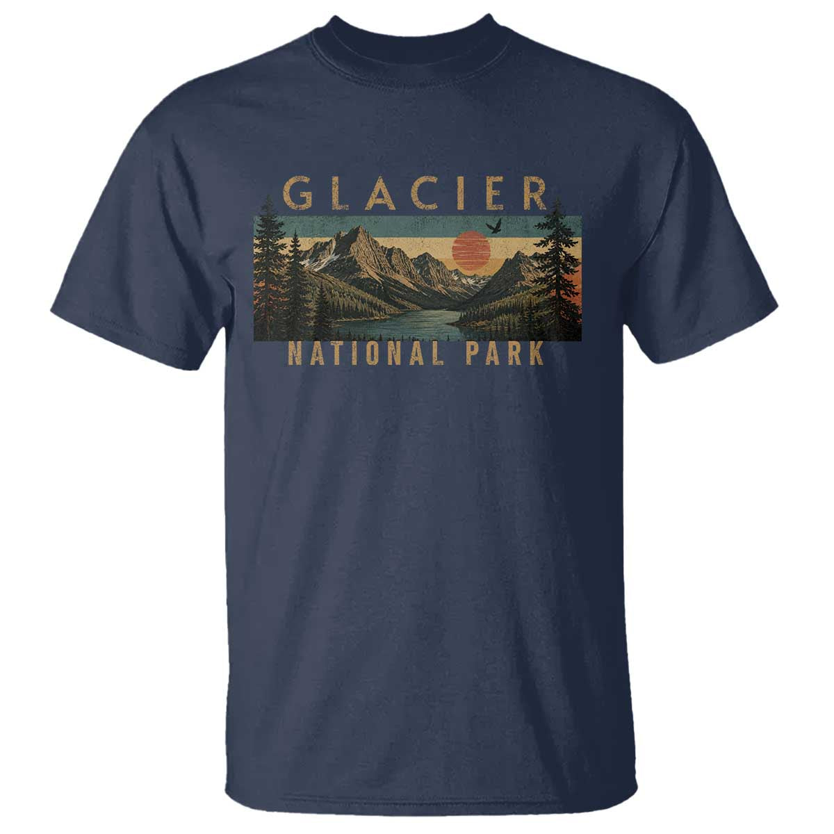 Glacier National Park T Shirt Montana Wildlife Nature Lover TS11 Navy Print Your Wear