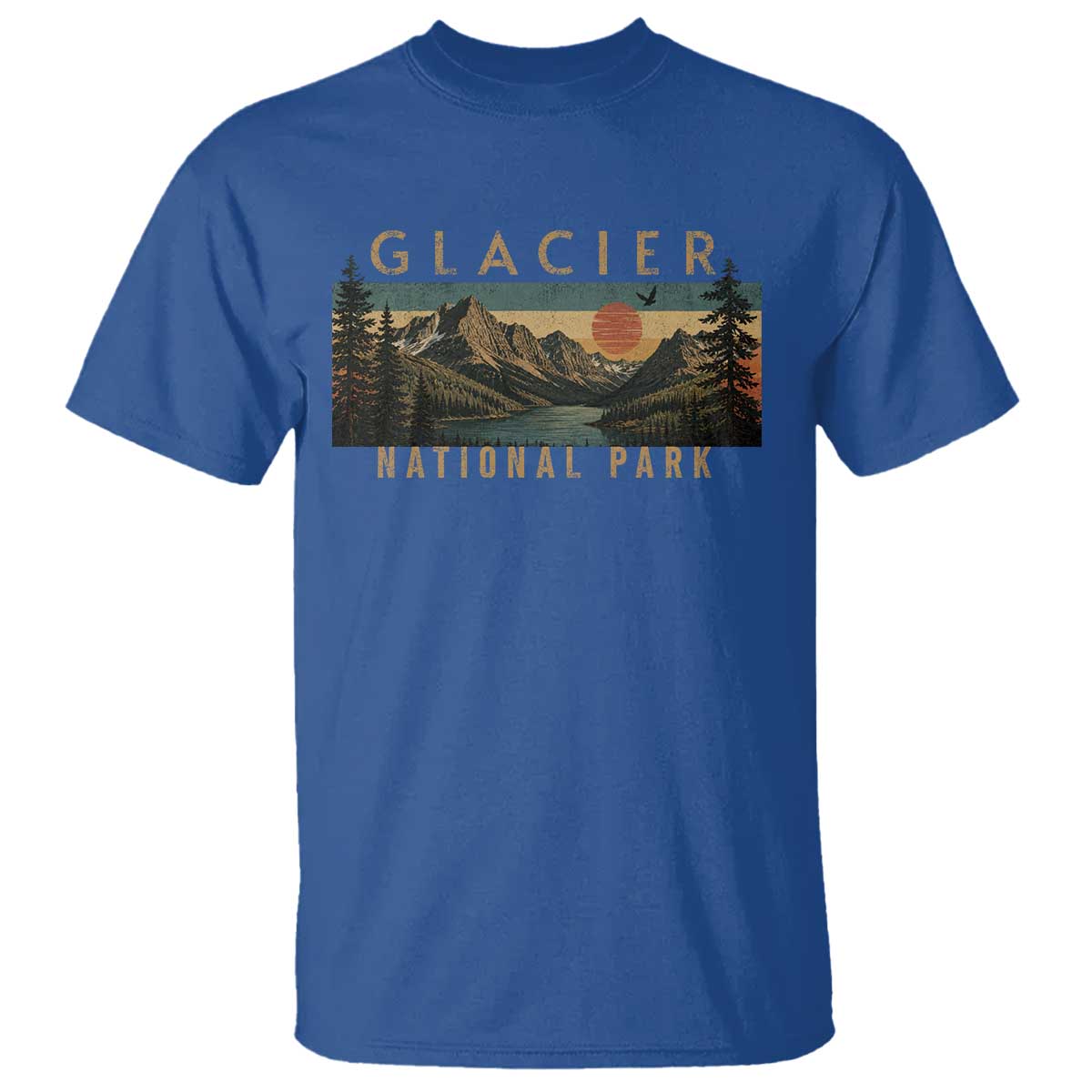 Glacier National Park T Shirt Montana Wildlife Nature Lover TS11 Royal Blue Print Your Wear