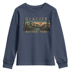Glacier National Park Youth Sweatshirt Montana Wildlife Nature Lover TS11 Navy Print Your Wear