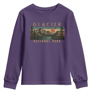 Glacier National Park Youth Sweatshirt Montana Wildlife Nature Lover TS11 Purple Print Your Wear