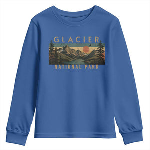 Glacier National Park Youth Sweatshirt Montana Wildlife Nature Lover TS11 Royal Blue Print Your Wear