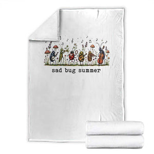 Sad Bug Summer Funny Insect Inspired Indie Aesthetic Throw Blanket Folk Pop Music Bugs Lover TS11 White Print Your Wear