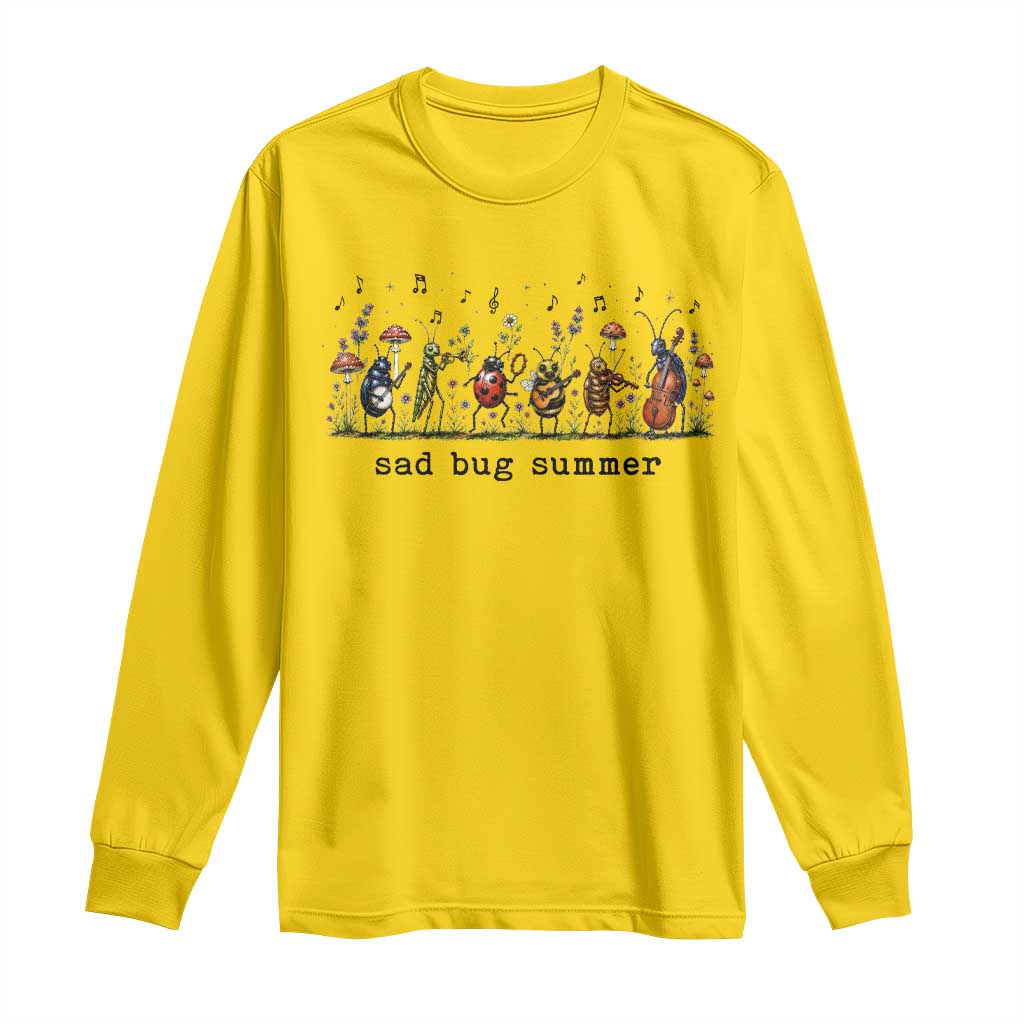 Sad Bug Summer Funny Insect Inspired Indie Aesthetic Long Sleeve Shirt Folk Pop Music Bugs Lover TS11 Daisy Print Your Wear