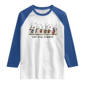 Sad Bug Summer Funny Insect Inspired Indie Aesthetic Raglan Shirt Folk Pop Music Bugs Lover TS11 White Royal Print Your Wear