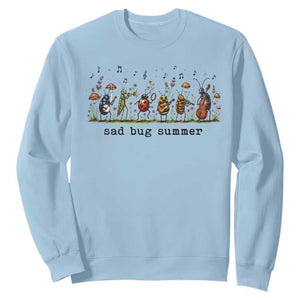 Sad Bug Summer Funny Insect Inspired Indie Aesthetic Sweatshirt Folk Pop Music Bugs Lover TS11 Light Blue Print Your Wear