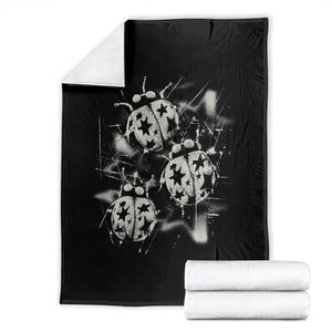 Ladybug Y2k Grunge 2000s Alt 90s Vintage Star Dots Teen Throw Blanket TS11 Black Print Your Wear