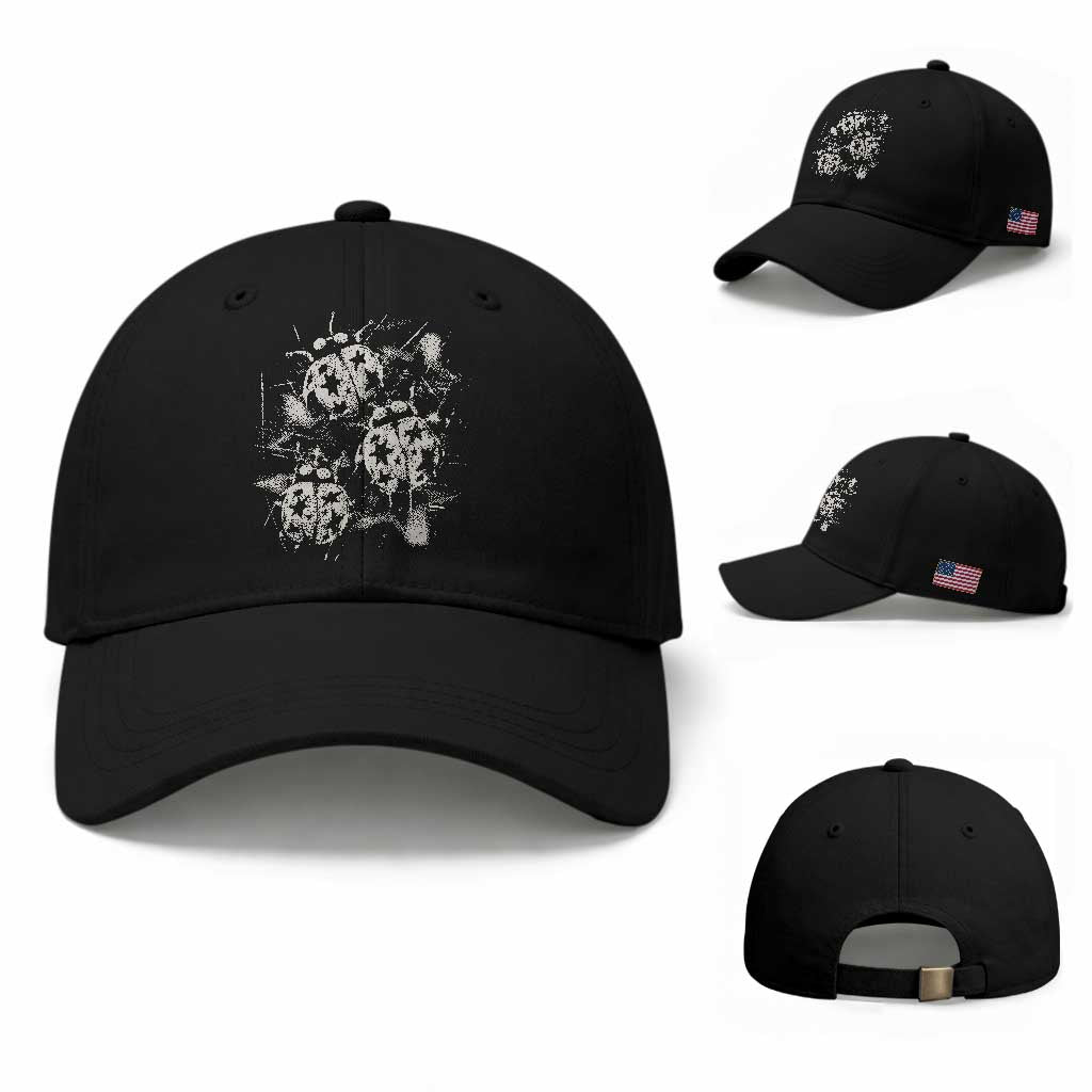 Ladybug Y2k Grunge 2000s Alt 90s Vintage Star Dots Teen Baseball Cap TS11 Baseball Cap Universal Fit Black Print Your Wear