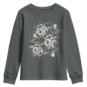 Ladybug Y2k Grunge 2000s Alt 90s Vintage Star Dots Teen Youth Sweatshirt TS11 Dark Heather Print Your Wear