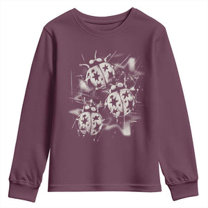 Ladybug Y2k Grunge 2000s Alt 90s Vintage Star Dots Teen Youth Sweatshirt TS11 Maroon Print Your Wear