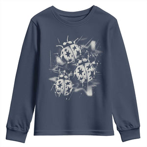 Ladybug Y2k Grunge 2000s Alt 90s Vintage Star Dots Teen Youth Sweatshirt TS11 Navy Print Your Wear