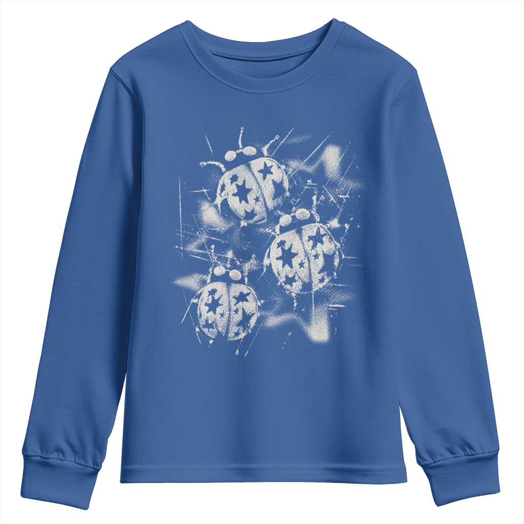 Ladybug Y2k Grunge 2000s Alt 90s Vintage Star Dots Teen Youth Sweatshirt TS11 Royal Blue Print Your Wear