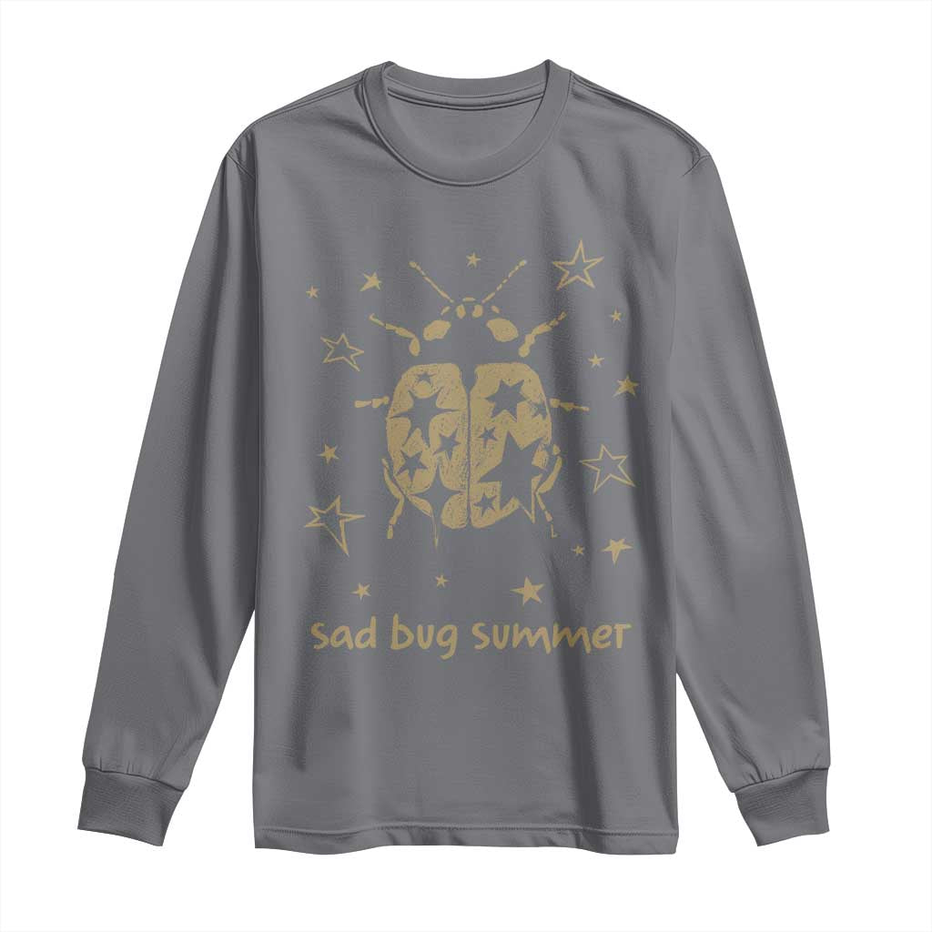 Sad Bug Summer Y2k Ladybug Grunge 2000s Vintage Long Sleeve Shirt Folk Music Bugs Lover TS11 Charcoal Print Your Wear