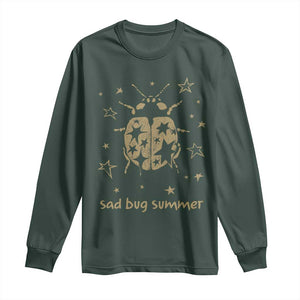 Sad Bug Summer Y2k Ladybug Grunge 2000s Vintage Long Sleeve Shirt Folk Music Bugs Lover TS11 Dark Forest Green Print Your Wear