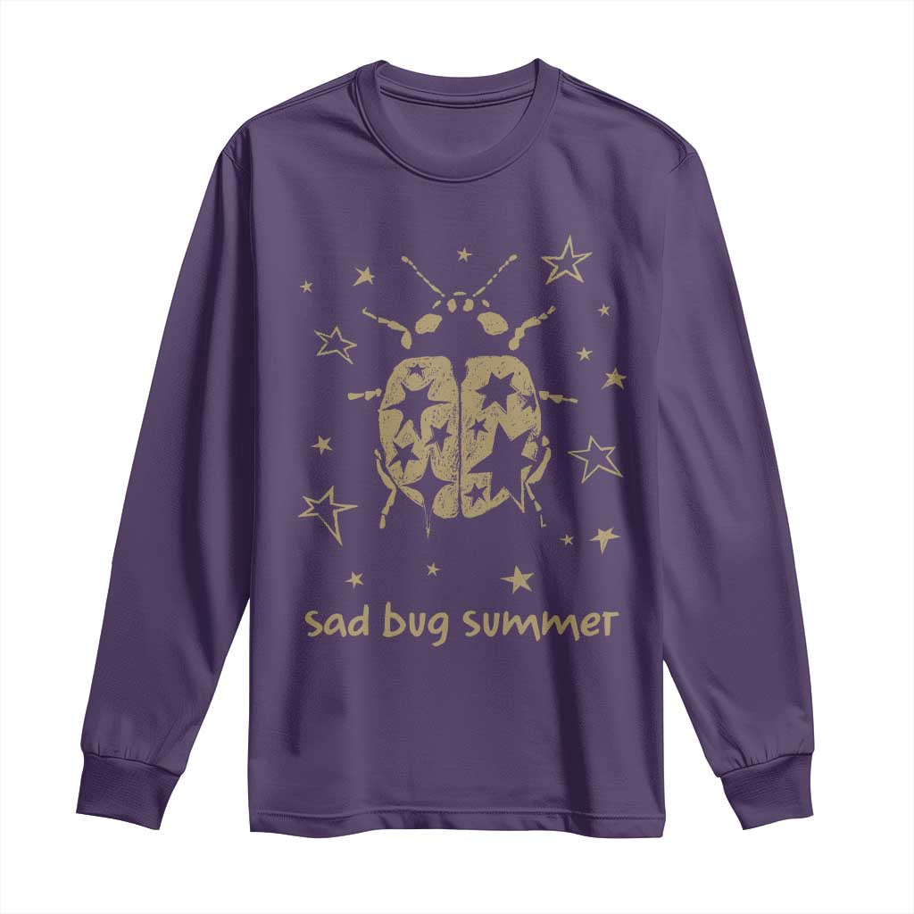 Sad Bug Summer Y2k Ladybug Grunge 2000s Vintage Long Sleeve Shirt Folk Music Bugs Lover TS11 Purple Print Your Wear