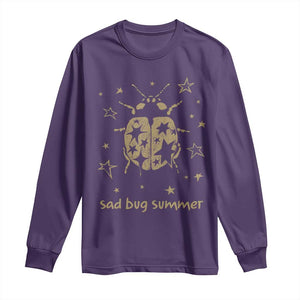 Sad Bug Summer Y2k Ladybug Grunge 2000s Vintage Long Sleeve Shirt Folk Music Bugs Lover TS11 Purple Print Your Wear