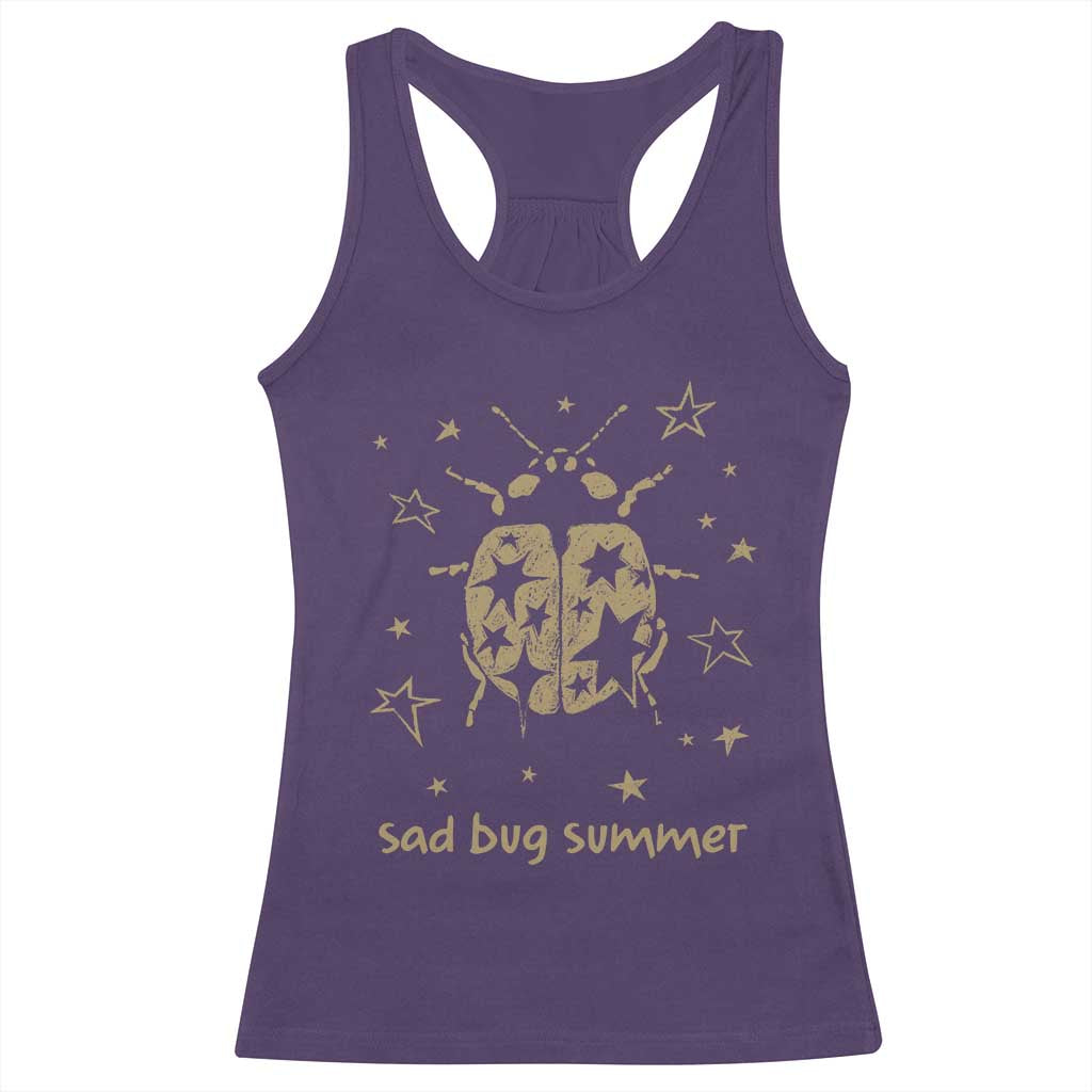 Sad Bug Summer Y2k Ladybug Grunge 2000s Vintage Racerback Tank Top Folk Music Bugs Lover TS11 Purple Print Your Wear