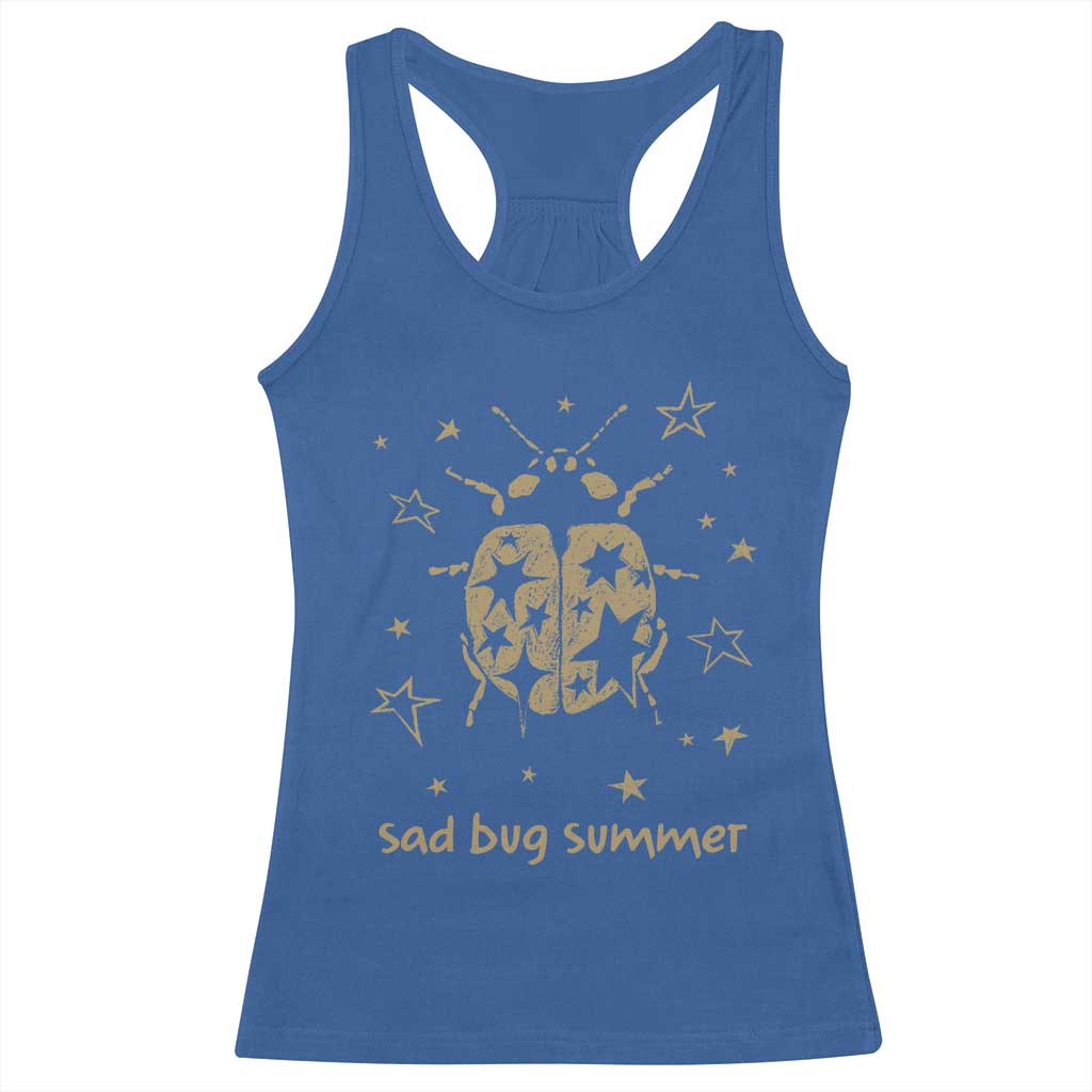 Sad Bug Summer Y2k Ladybug Grunge 2000s Vintage Racerback Tank Top Folk Music Bugs Lover TS11 Royal Blue Print Your Wear