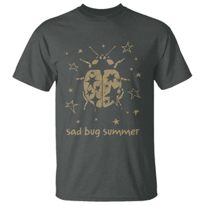 Sad Bug Summer Y2k Ladybug Grunge 2000s Vintage T Shirt Folk Music Bugs Lover TS11 Dark Heather Print Your Wear