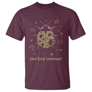 Sad Bug Summer Y2k Ladybug Grunge 2000s Vintage T Shirt Folk Music Bugs Lover TS11 Maroon Print Your Wear