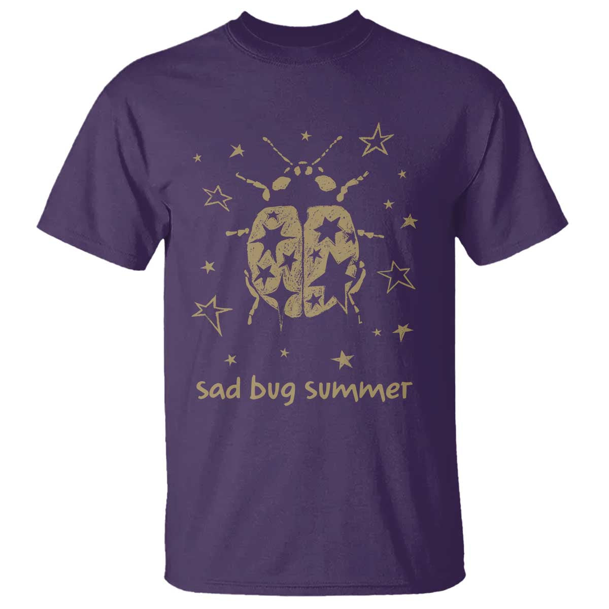 Sad Bug Summer Y2k Ladybug Grunge 2000s Vintage T Shirt Folk Music Bugs Lover TS11 Purple Print Your Wear