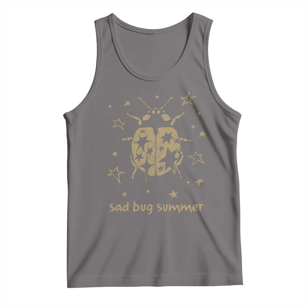 Sad Bug Summer Y2k Ladybug Grunge 2000s Vintage Tank Top Folk Music Bugs Lover TS11 Deep Heather Print Your Wear