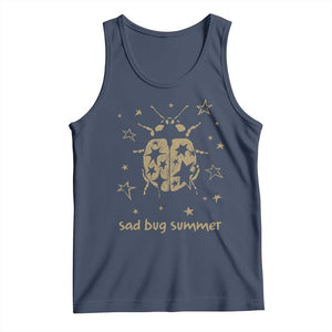 Sad Bug Summer Y2k Ladybug Grunge 2000s Vintage Tank Top Folk Music Bugs Lover TS11 Navy Print Your Wear