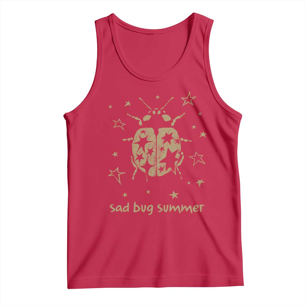 Sad Bug Summer Y2k Ladybug Grunge 2000s Vintage Tank Top Folk Music Bugs Lover TS11 Red Print Your Wear