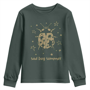 Sad Bug Summer Y2k Ladybug Grunge 2000s Vintage Youth Sweatshirt Folk Music Bugs Lover TS11 Dark Forest Green Print Your Wear