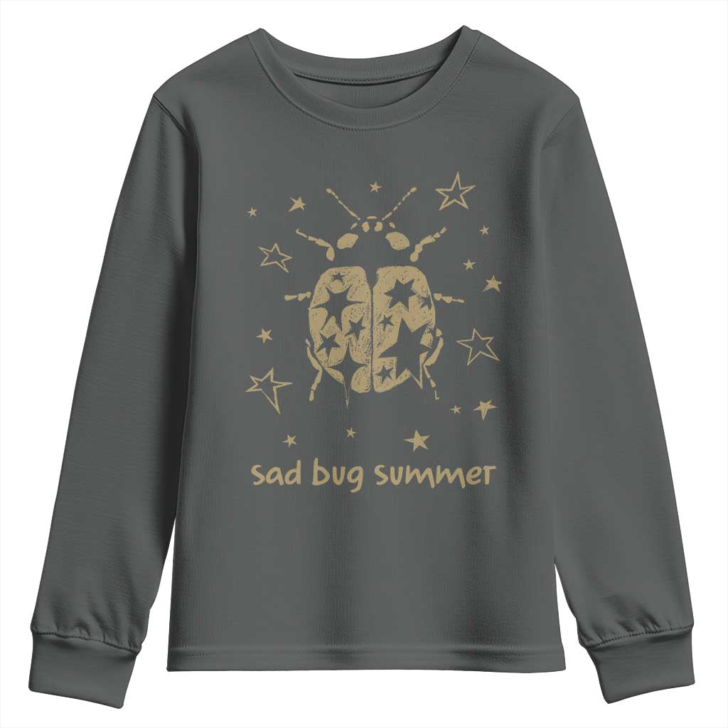 Sad Bug Summer Y2k Ladybug Grunge 2000s Vintage Youth Sweatshirt Folk Music Bugs Lover TS11 Dark Heather Print Your Wear