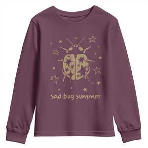 Sad Bug Summer Y2k Ladybug Grunge 2000s Vintage Youth Sweatshirt Folk Music Bugs Lover TS11 Maroon Print Your Wear