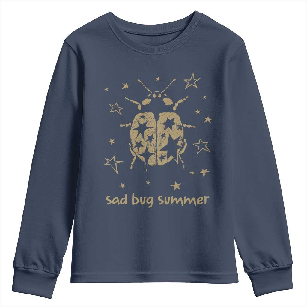 Sad Bug Summer Y2k Ladybug Grunge 2000s Vintage Youth Sweatshirt Folk Music Bugs Lover TS11 Navy Print Your Wear