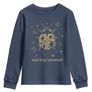 Sad Bug Summer Y2k Ladybug Grunge 2000s Vintage Youth Sweatshirt Folk Music Bugs Lover TS11 Navy Print Your Wear